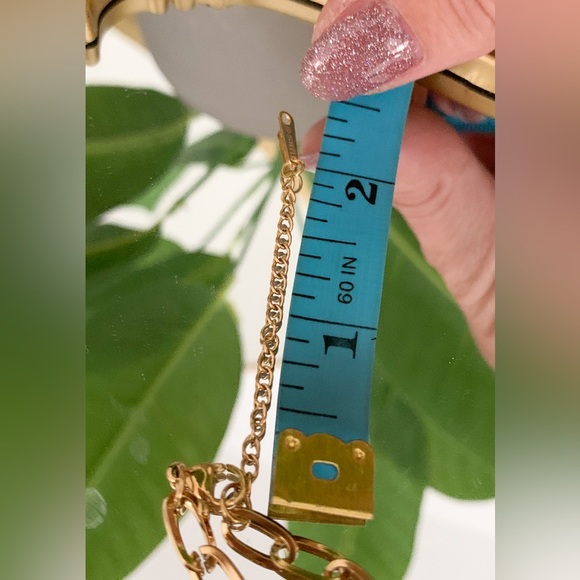 Gold plated stainless lock and paperclip necklace - Picture 6 of 6